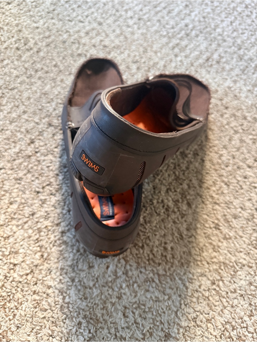 Swims Brown Slip-On Loafers with Orange Insole